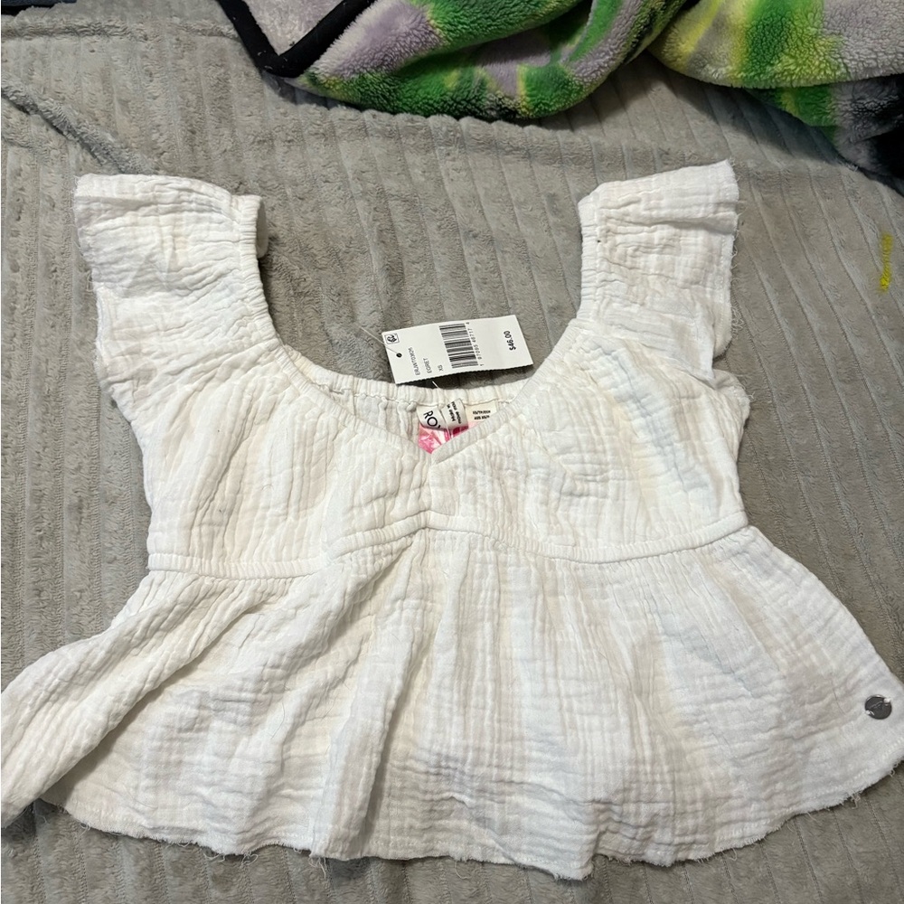 Roxy beach Ruffle Sleeve Top